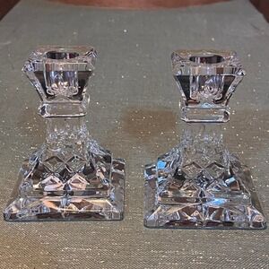 Waterford Lismore 4 Inch Candlestick Lead Crystal Pair~New without box